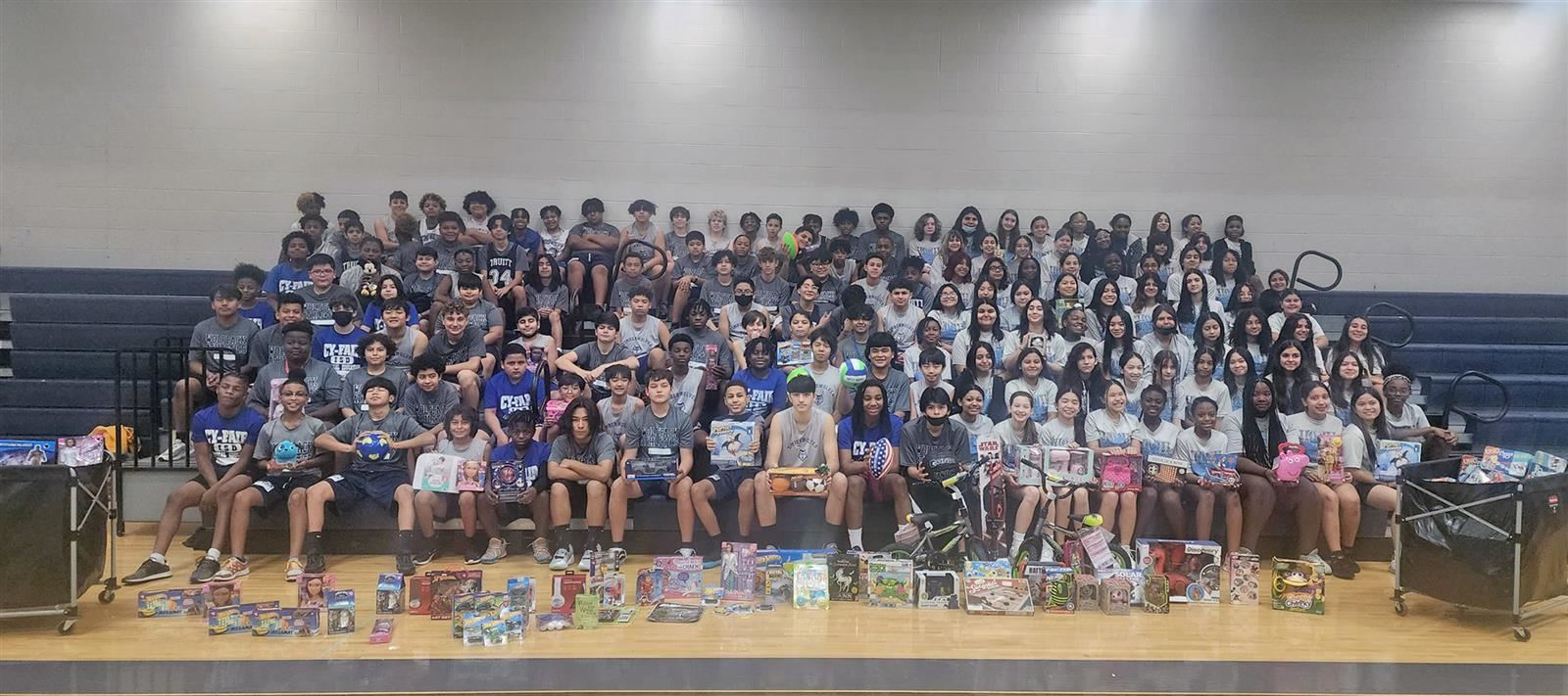 Truitt Middle School participates in CALI BEAR toy drive.
